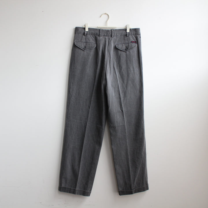 Burberry grey worn tailored trousers rolled ankle hem - M
