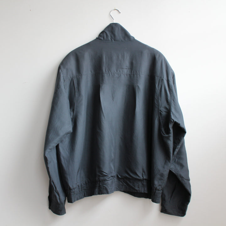 1980s Silk Bomber Jacket By Leader in Grey/Green - L