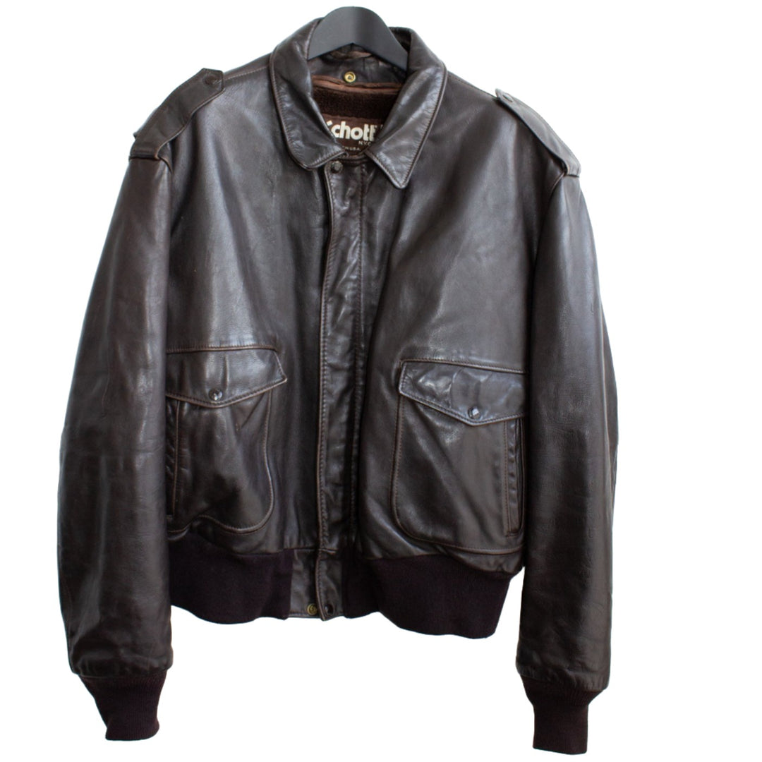 Schott brown real  Leather Jacket - L