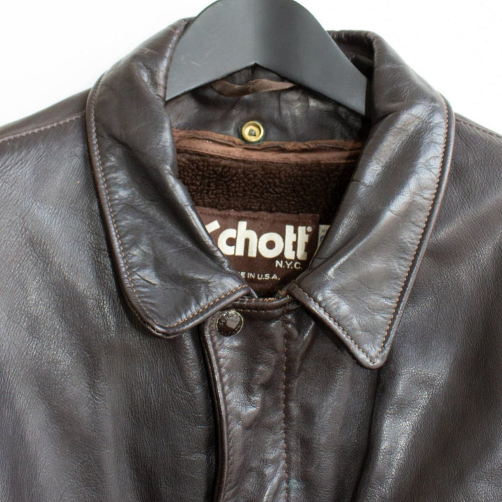 Schott brown real  Leather Jacket - L