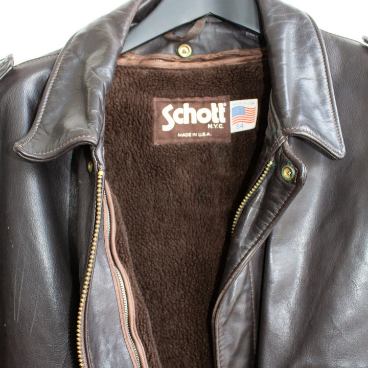 Schott brown real  Leather Jacket - L