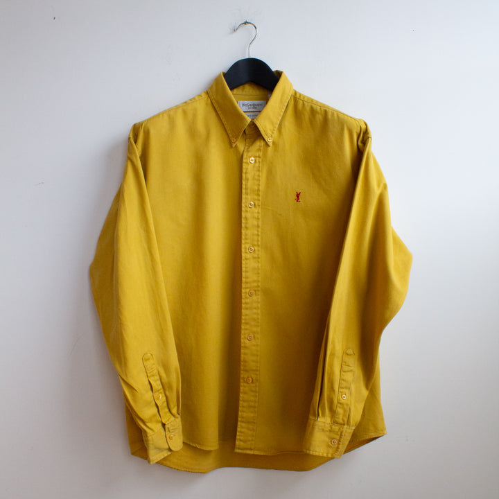 YSL Twill Mustard Cotton Shirt - L