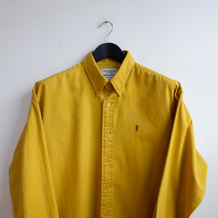 YSL Twill Mustard Cotton Shirt - L
