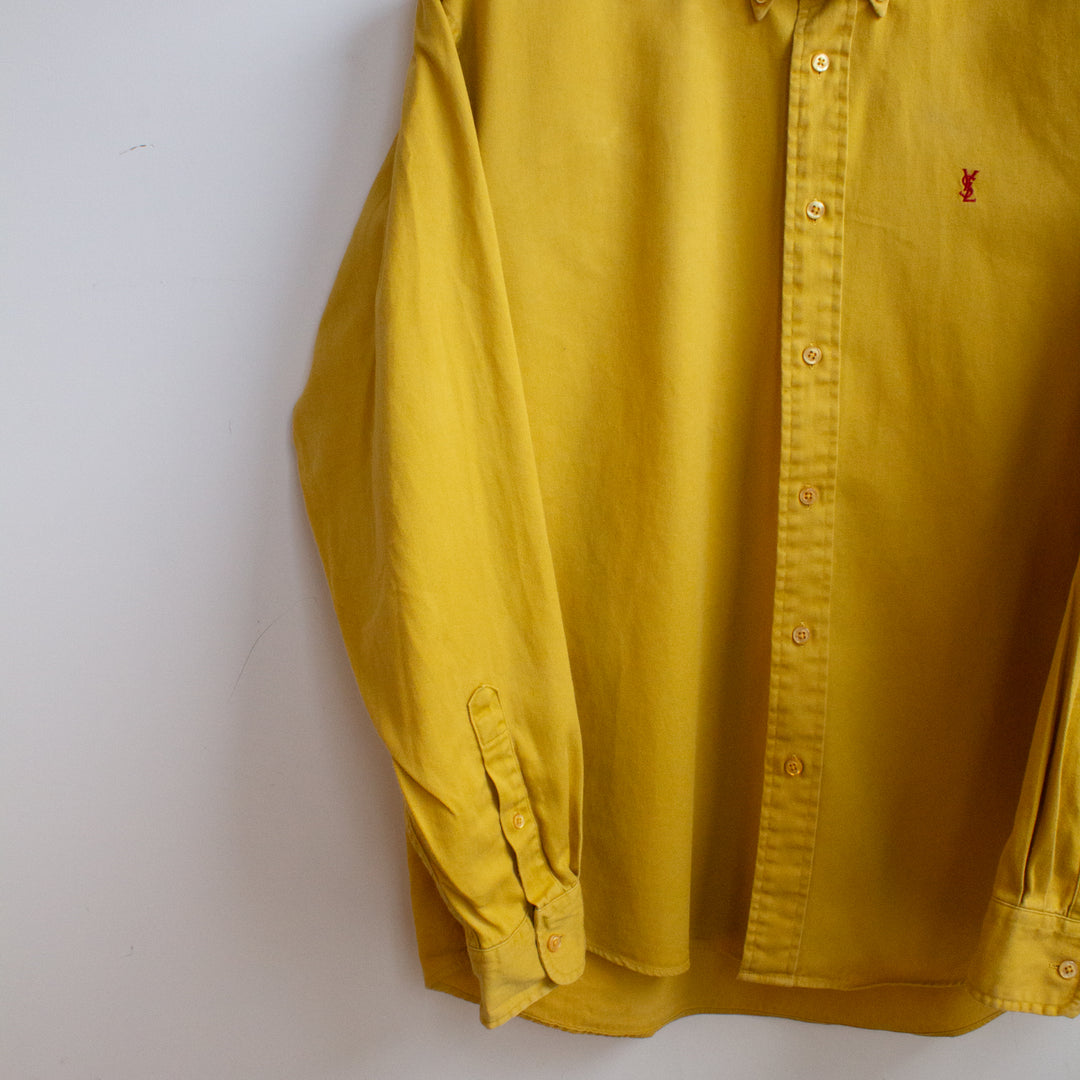 YSL Twill Mustard Cotton Shirt - L