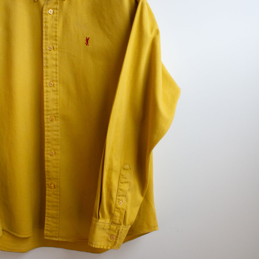 YSL Twill Mustard Cotton Shirt - L