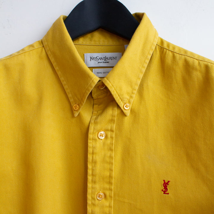 YSL Twill Mustard Cotton Shirt - L