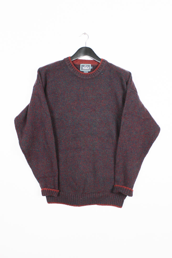 Vintage 80s 90s Woolrich Red Flecked Wool Crewneck Jumper Sweater Size Large