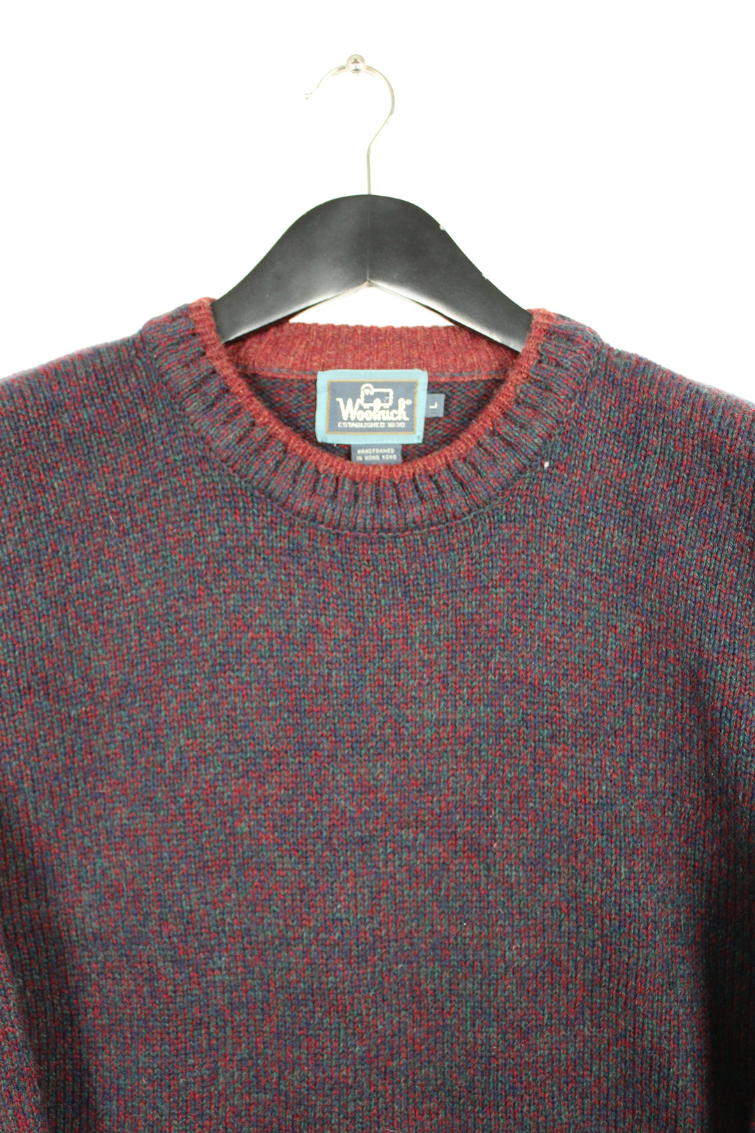 Vintage 80s 90s Woolrich Red Flecked Wool Crewneck Jumper Sweater Size Large