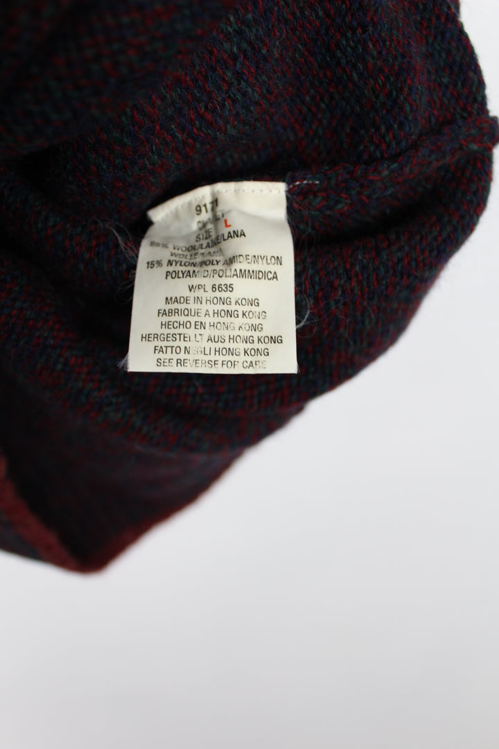 Vintage 80s 90s Woolrich Red Flecked Wool Crewneck Jumper Sweater Size Large