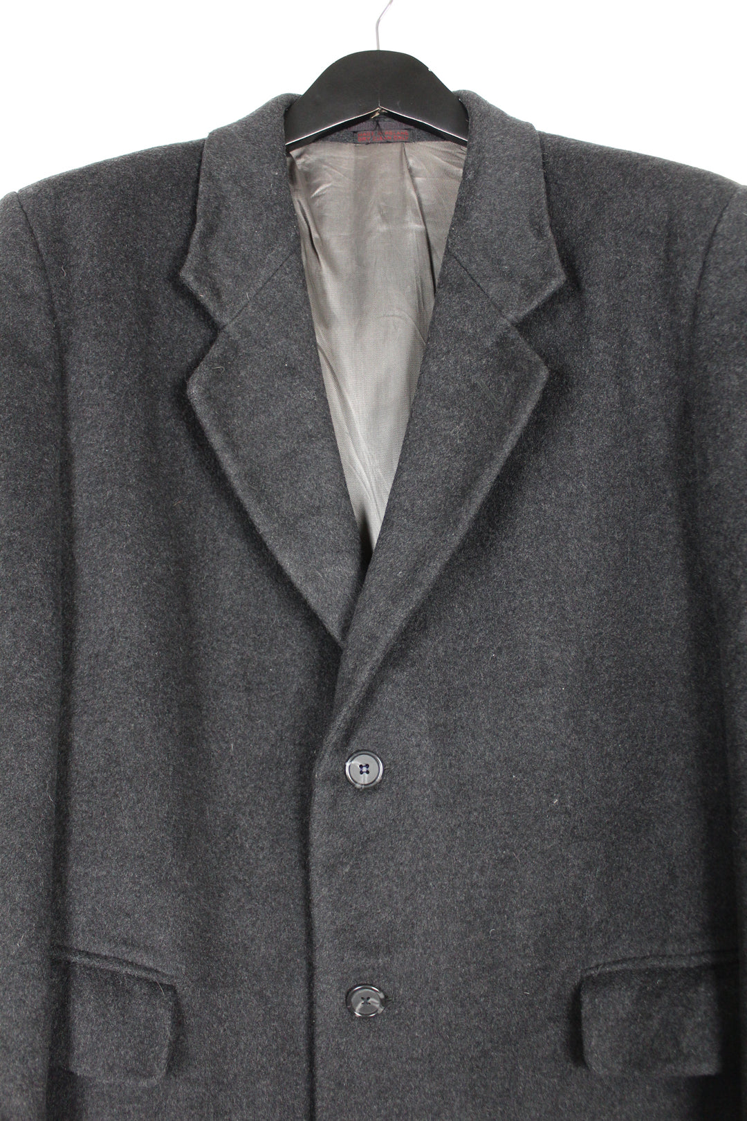 Vintage 80s 90s UK Eastwick Grey Wool Single Breasted Long Overcoat Men's Size 42R