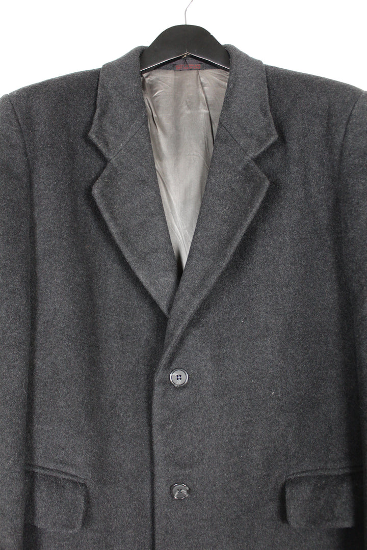 Vintage 80s 90s UK Eastwick Grey Wool Single Breasted Long Overcoat Men's Size 42R
