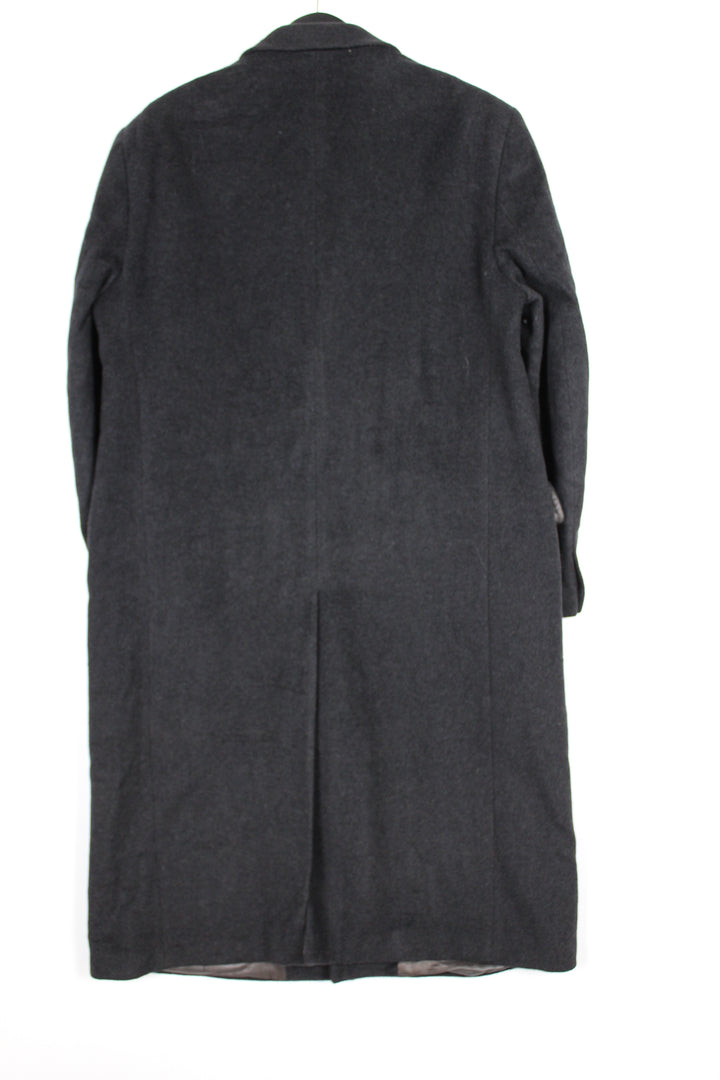 Vintage 80s 90s UK Eastwick Grey Wool Single Breasted Long Overcoat Men's Size 42R