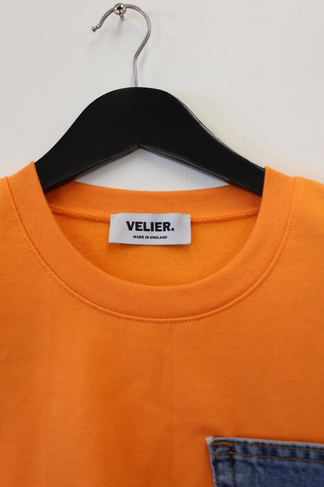 VELIER. RE/WORK Orange Cotton Cropped Sweatshirt