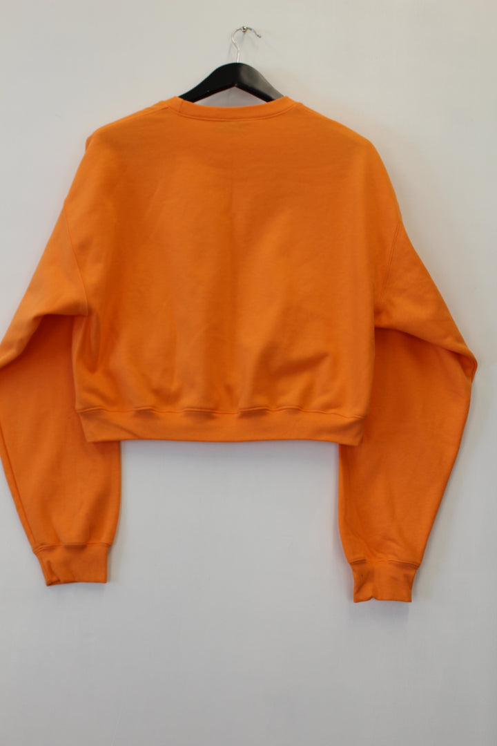 VELIER. RE/WORK Orange Cotton Cropped Sweatshirt