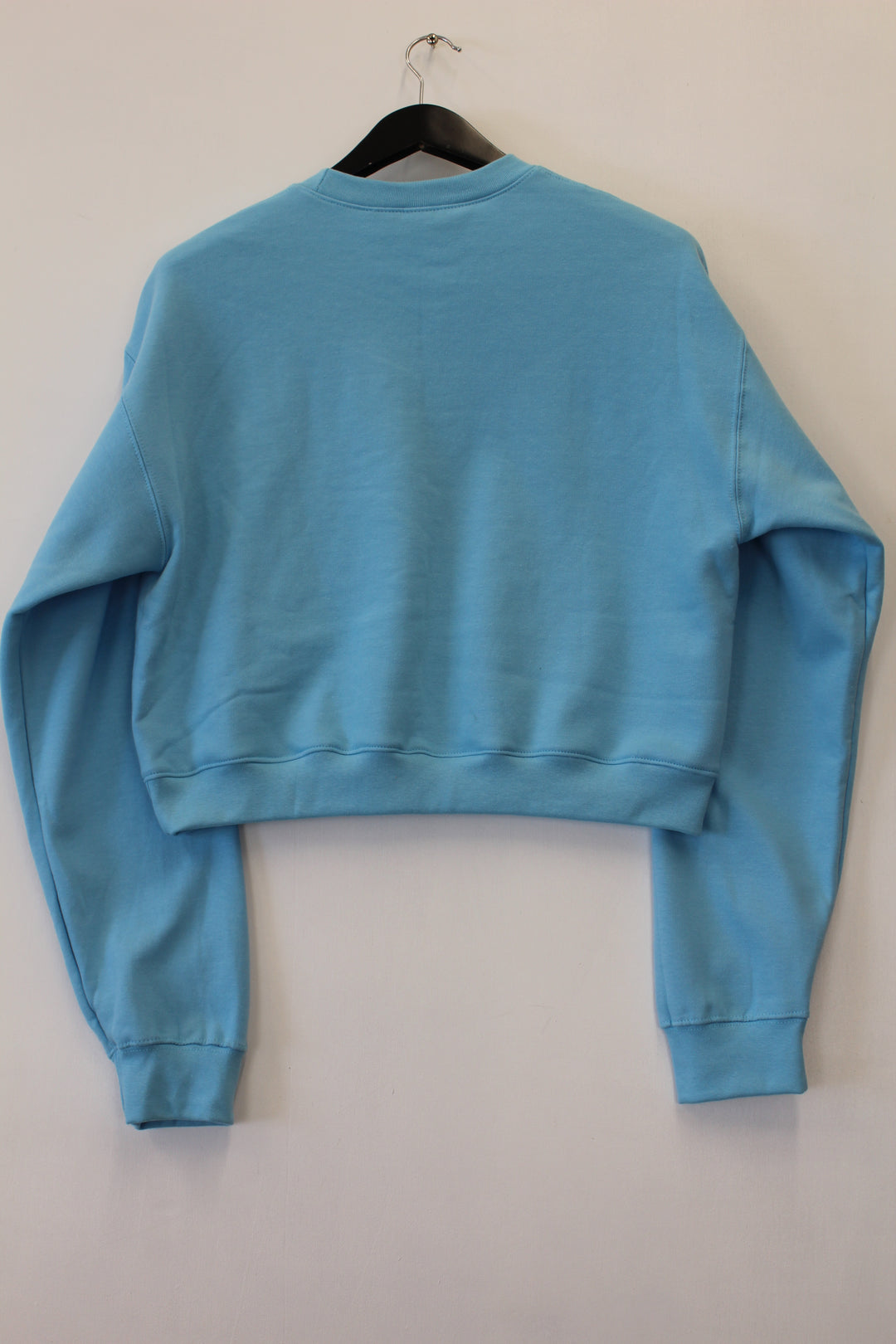VELIER. RE/WORK Baby Blue Cotton Cropped Sweatshirt
