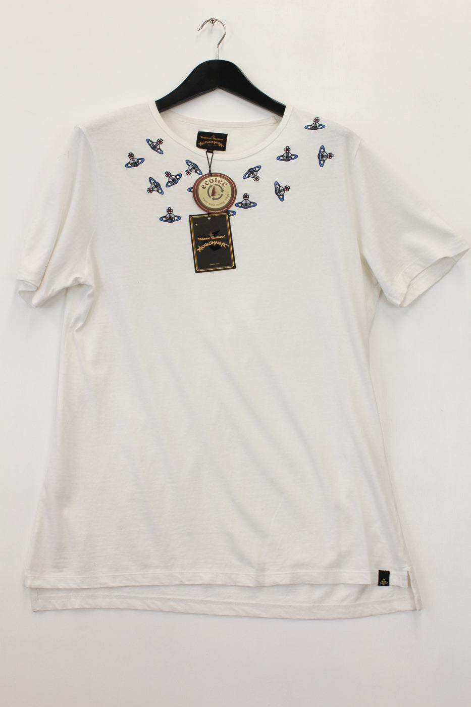 Vivienne Westwood Anglomania Crazy Orbs White Embroidered Logo T-Shirt