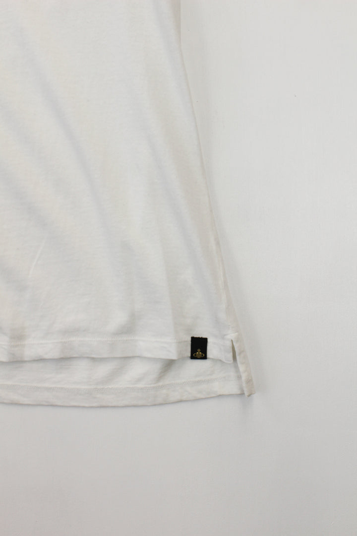 Vivienne Westwood Anglomania Crazy Orbs White Embroidered Logo T-Shirt