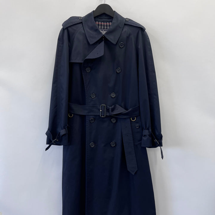 Burberry Navy Blue Belted Trench Coat - M
