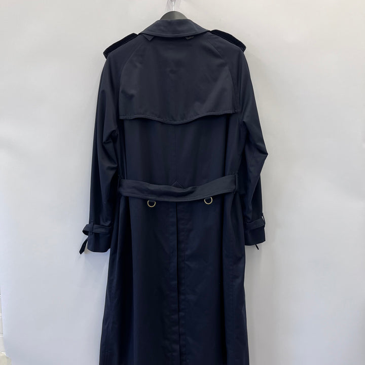 Burberry Navy Blue Belted Trench Coat - M