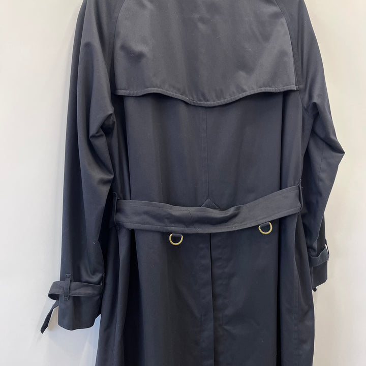 Burberry Navy Blue Belted Trench Coat - M