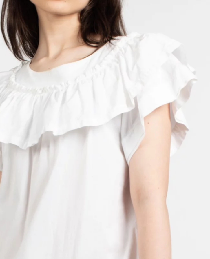 Kenzo white cotton frill dress - S