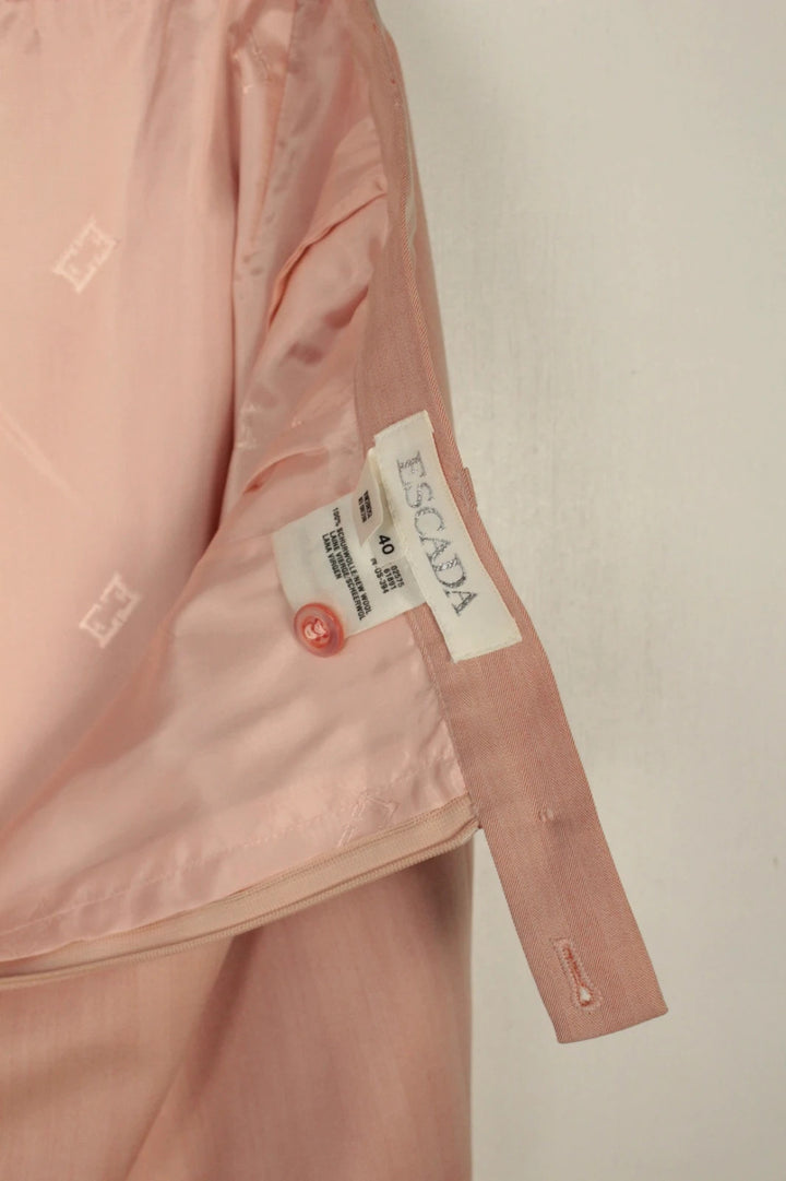 Escada pink pencil skirt 100% pure wool high-waisted tailored design Italy.