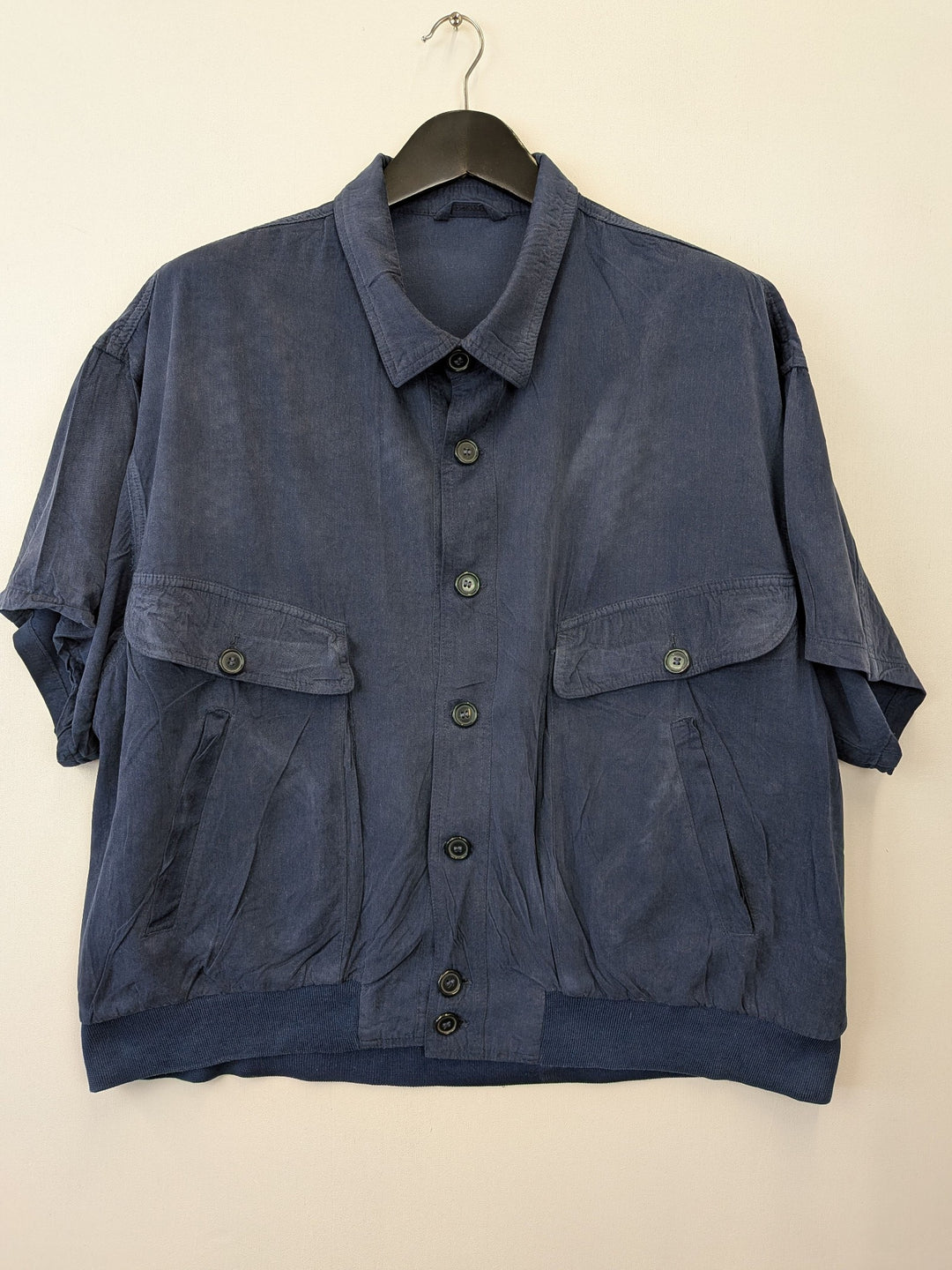 Sportmar Blue Short Sleeve Button Jacket Made in Italy Medium