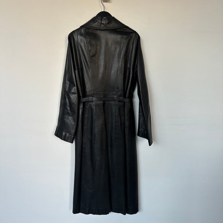 Premium Soft Leather trench Coat - S