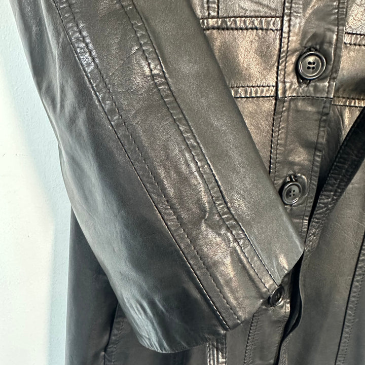 Premium Soft Leather trench Coat - S