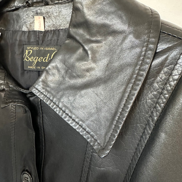 Premium Soft Leather trench Coat - S