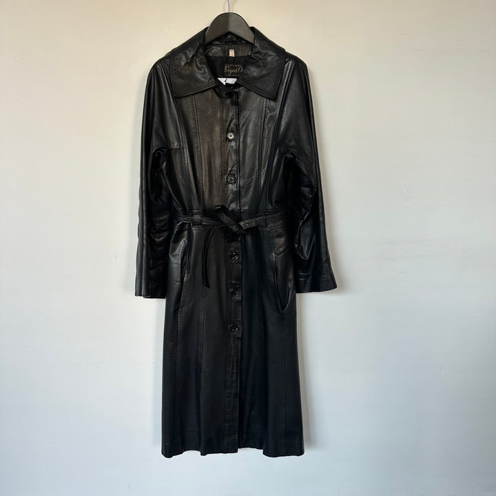 Premium Soft Leather trench Coat - S