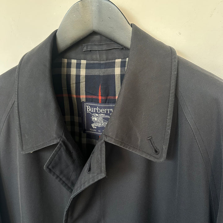 Burberry Navy Cotton Trench - M