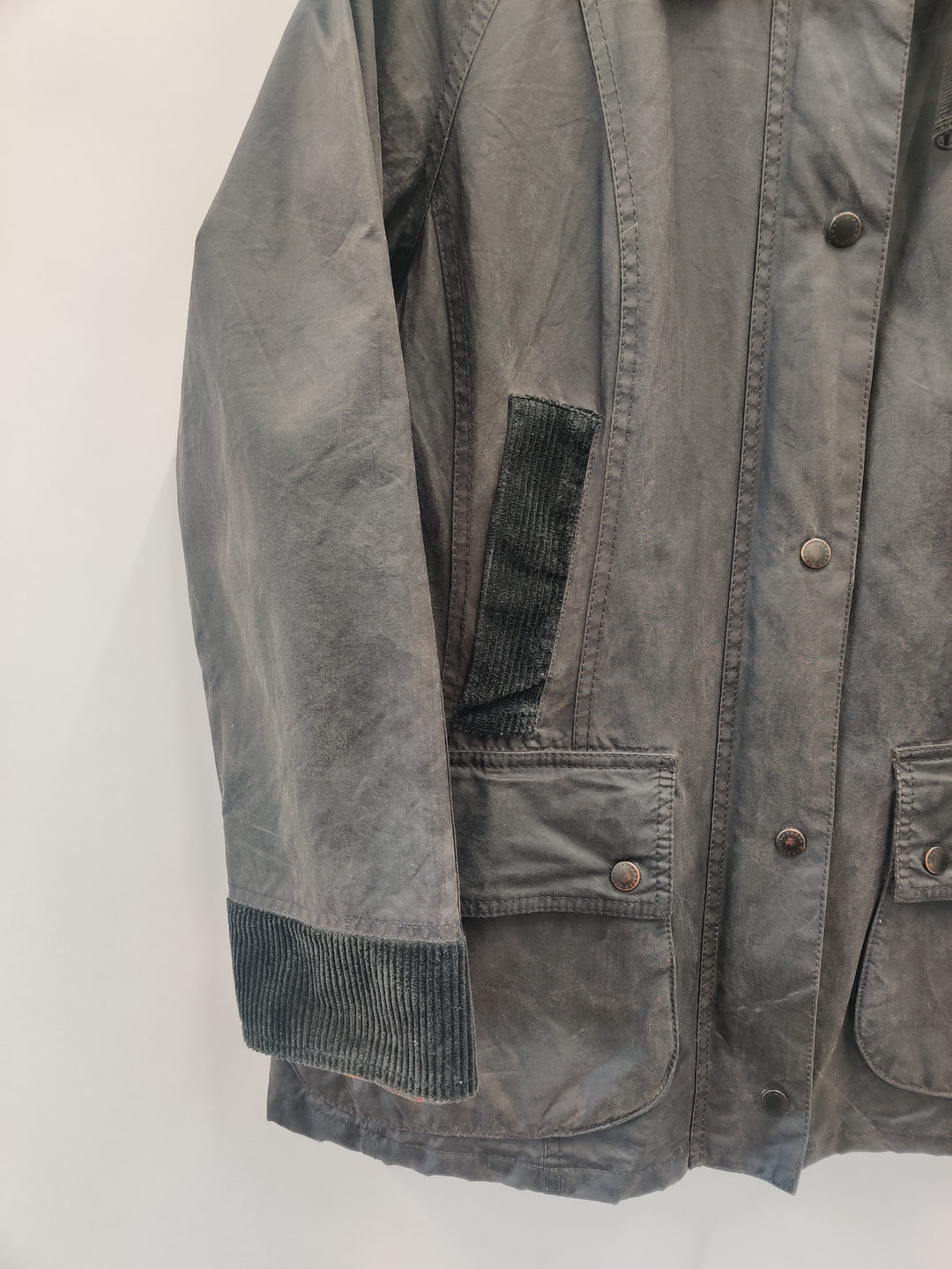 RE/Work Barbour x Cord Beadnell Navy Wax Jacket - UK14 [No.15]