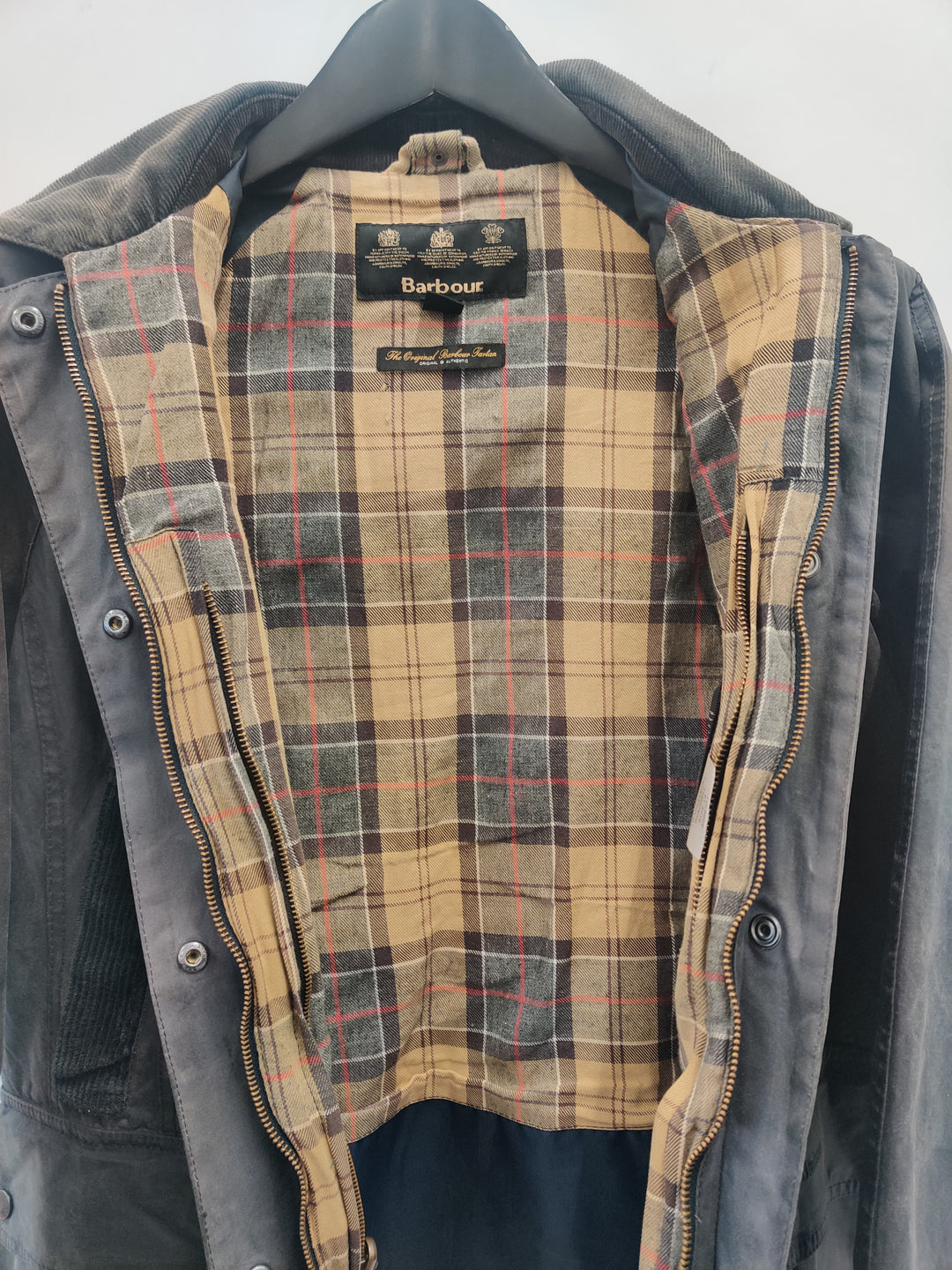 RE/Work Barbour x Cord Beadnell Navy Wax Jacket - UK14 [No.15]