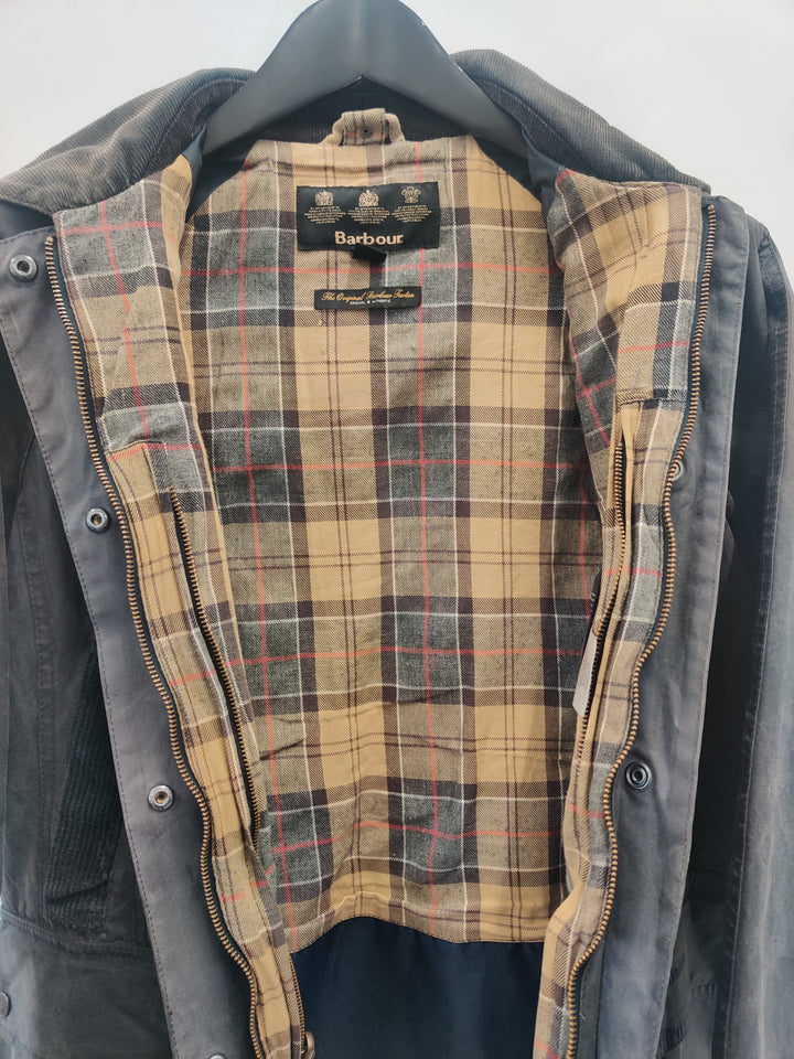 RE/Work Barbour x Cord Beadnell Navy Wax Jacket - UK14 [No.15]