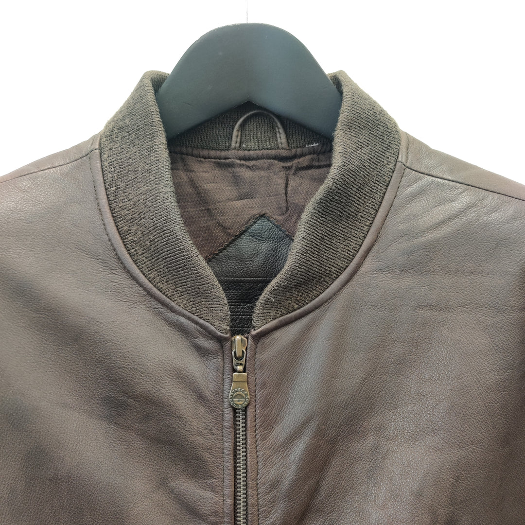 Premium Brown Leather Jacket - L