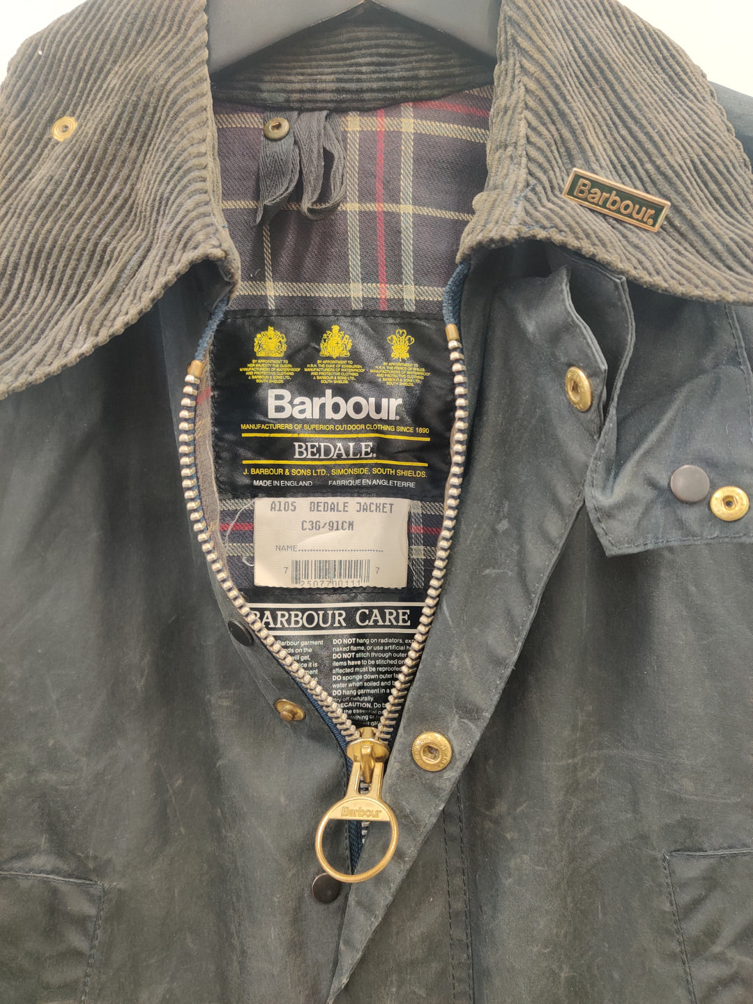 RE/Work Barbour x Levi's Bedale Navy Wax Jacket - S [No.14]