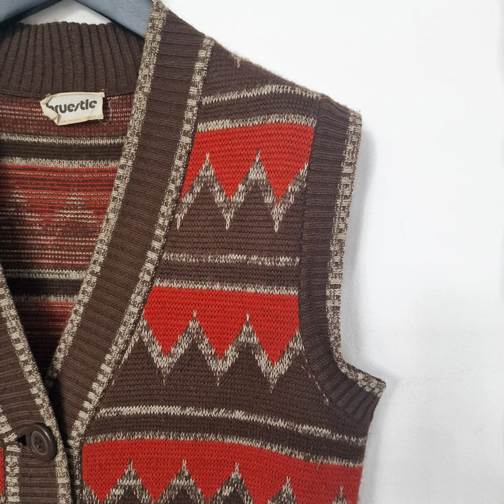 Brown & Red Wool Tank Top - UK 10
