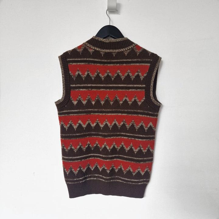 Brown & Red Wool Tank Top - UK 10