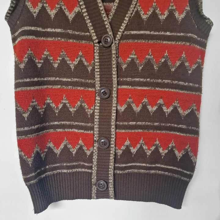 Brown & Red Wool Tank Top - UK 10