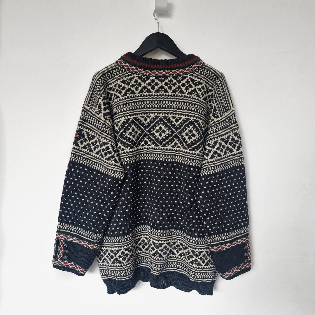 Nordic Grey Wool Cardigan - UK 14