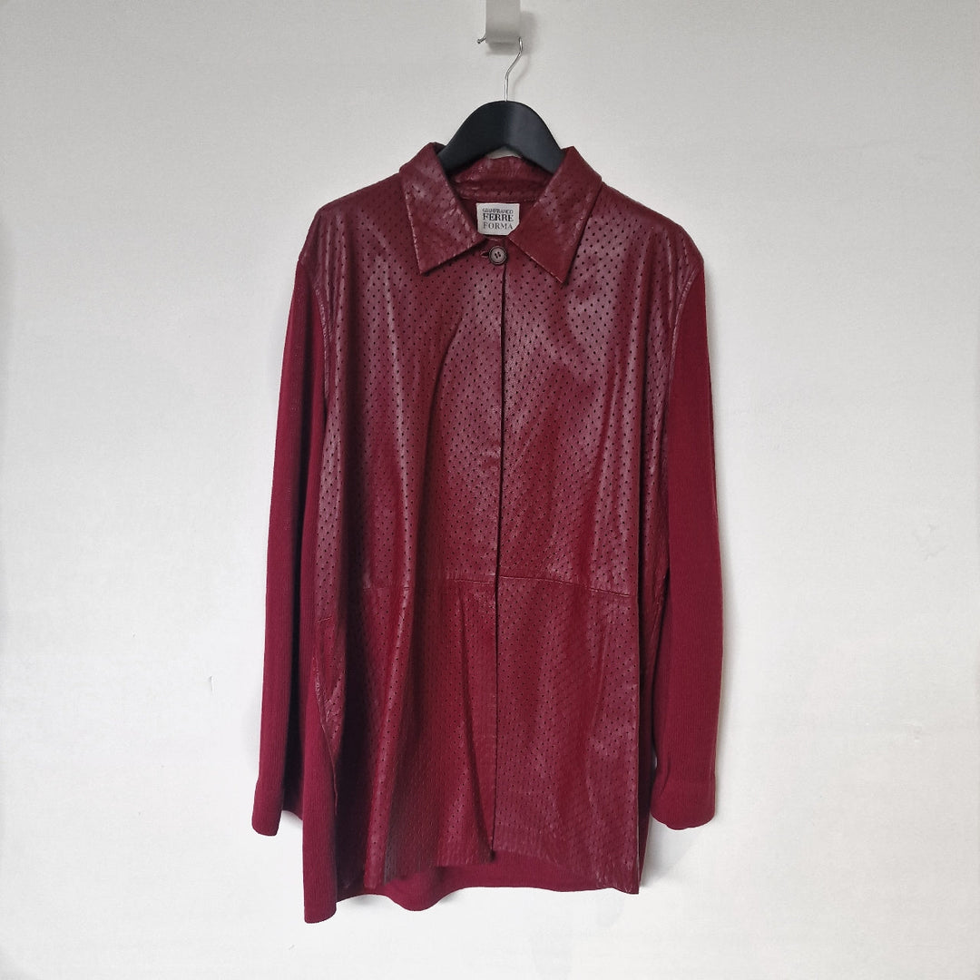 Gianfranco Ferre leather red shirt - M