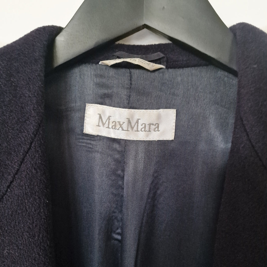 Max Mara Navy Wool Coat - UK 10-12