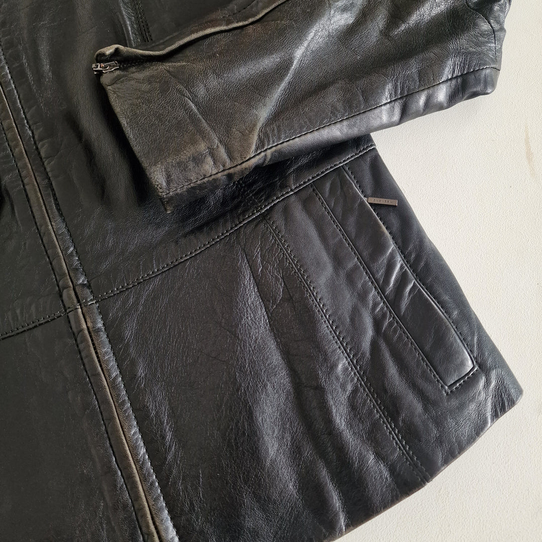 Max Mara Weekend Leather Moto Jacket - UK8
