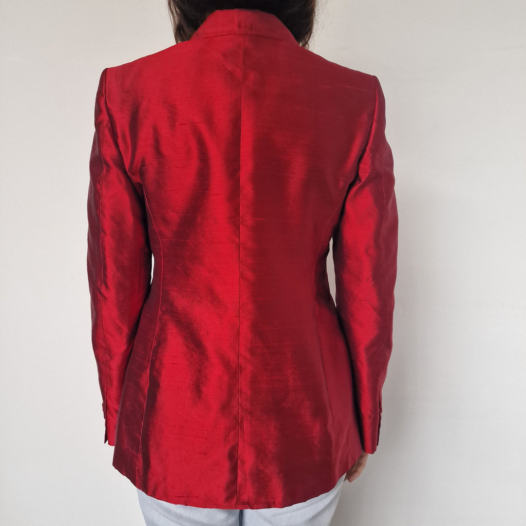 Pure Silk Max Mara Red Blazer- UK 8