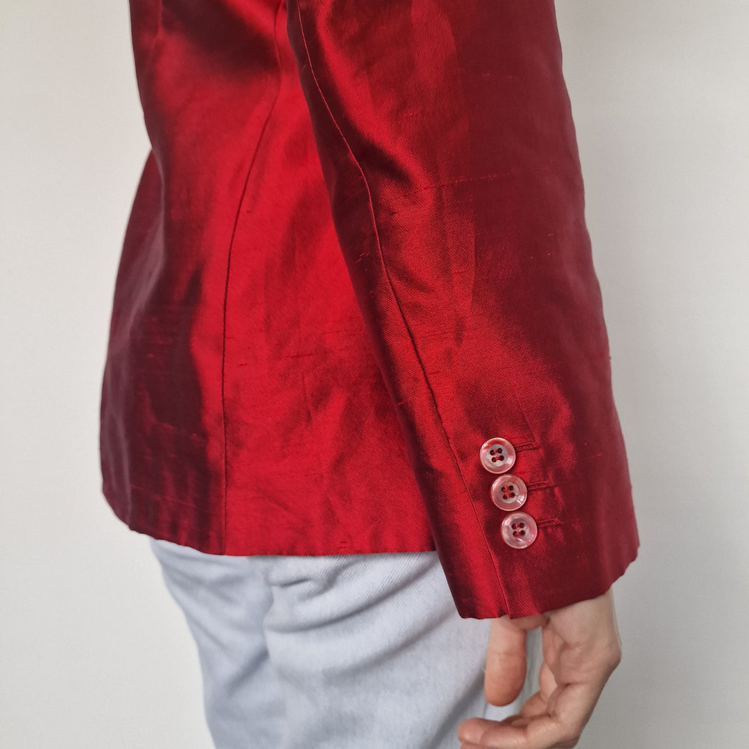 Pure Silk Max Mara Red Blazer- UK 8