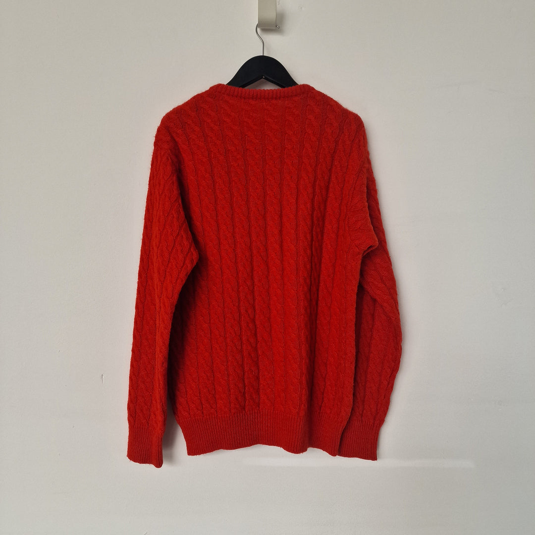 Red Wool Cable Knit Jumper - UK 8-12