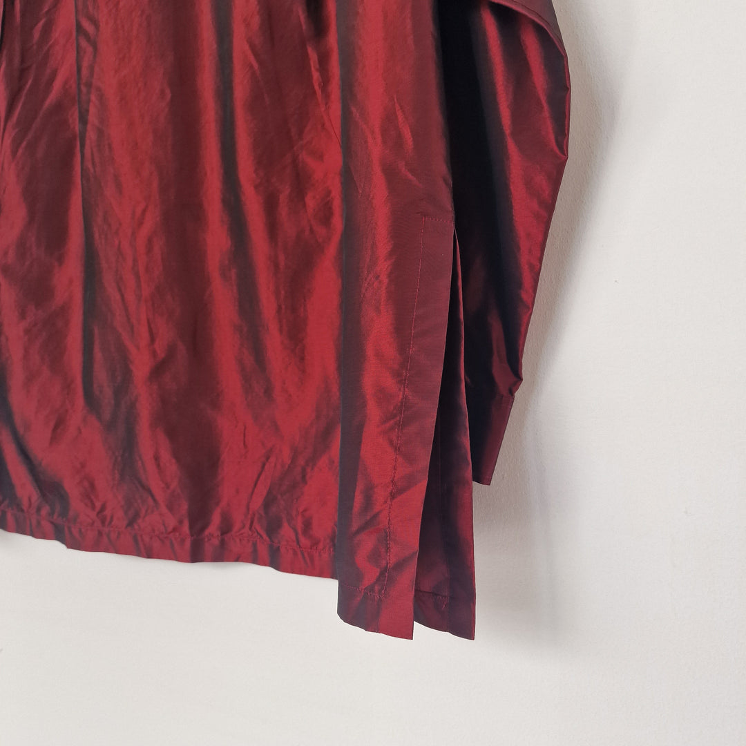 Max Mara pure silk metallic red shirt - UK 12