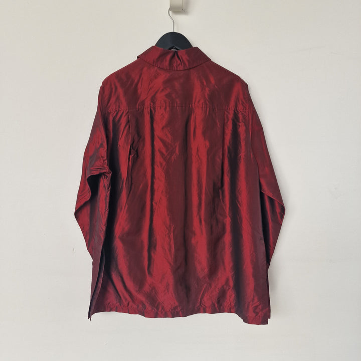 Max Mara pure silk metallic red shirt - UK 12