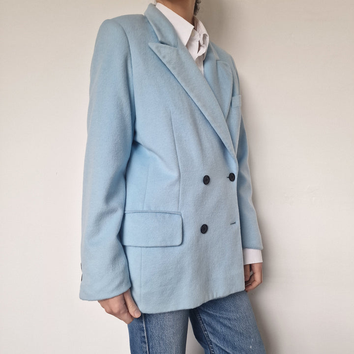 Escada Baby Blue Wool Blazer - UK 10-12